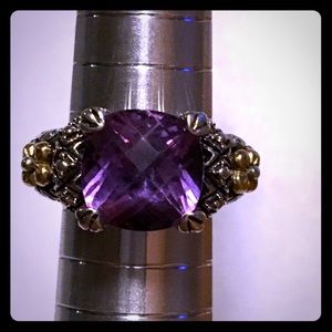 ❤️Barbara Bixby Faceted Amethyst 925/18k Gold Ring